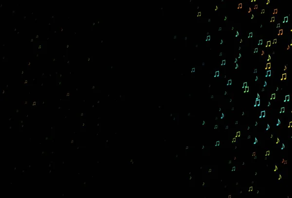 Темно Черный Векторный Фон Музыкальными Симфониями Яркая Иллюстрация Красочных Градиентных — стоковый вектор
