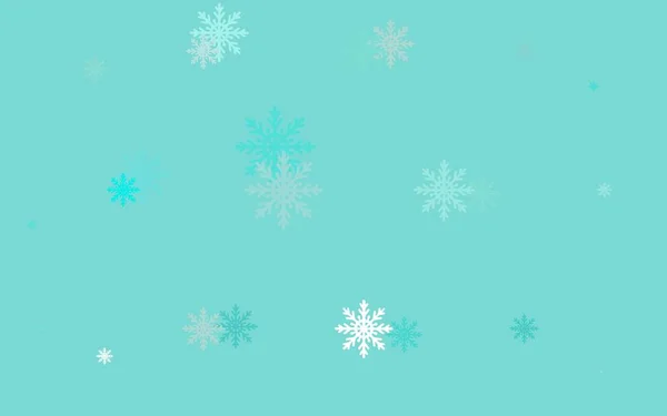 Cubierta Vector Azul Claro Con Hermosos Copos Nieve — Archivo Imágenes Vectoriales