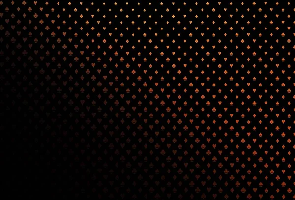Темно Оранжева Векторна Обкладинка Символами Азартних Ігор Кольорові Ілюстрації Сердечками — стоковий вектор