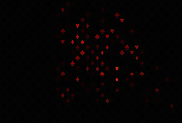 Темно Красное Векторное Покрытие Символами Игры Сияющая Иллюстрация Червями Лопатами — стоковый вектор