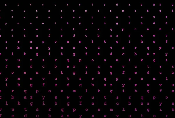 Textura Vectorial Rosa Oscuro Con Caracteres Abc Ilustración Abstracta Con — Vector de stock
