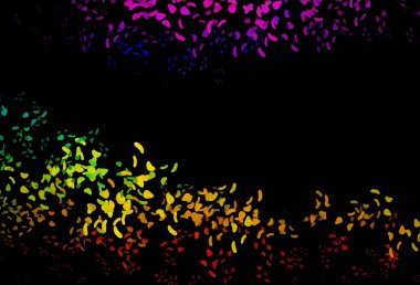Karanlık çokrenkli, gökkuşağı vektör desenli kaotik şekilli. Renkli rastgele şekillerle modern soyut illüstrasyon. Bir cep telefonu için arka plan.