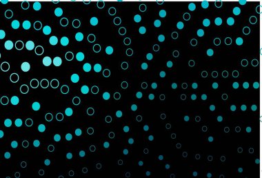 Daireli koyu mavi vektör şablonu. Doğa tarzında renkli baloncuklu soyut illüstrasyon. Reklamlar, broşürler için desen.