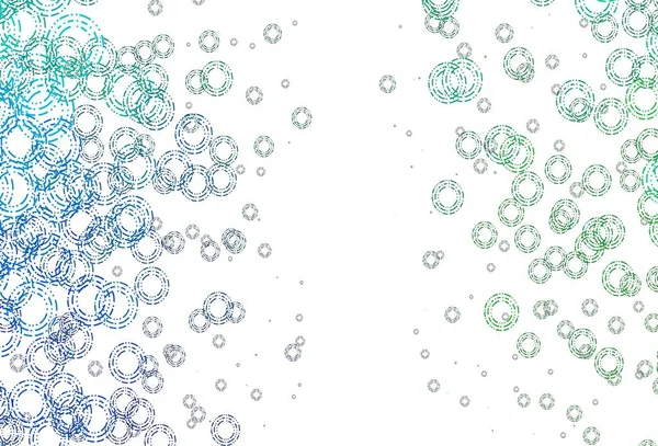ライトブルー ドット付きグリーンベクトルの背景 抽象的な背景にカラフルなグラデーションでぼやけた泡 美しいウェブサイトのためのパターン — ストックベクタ
