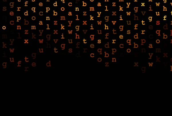 Темно Оранжевий Вектор Шаблон Ізольованими Буквами Сучасна Геометрична Ілюстрація Символами — стоковий вектор
