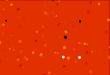 Açık Turuncu vektör kapağı çemberli çokgen biçimdedir. Çemberler, üçgenler ve küplerle soyut gradyan çizimi. İş ilanınız için akıllı tasarım.