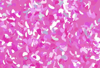 Memphis şekilli açık pembe vektör şablonu. Modern tarzda değişen renkli kaotik formlar. Web siteniz için basit tasarım.