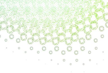 Noktalı açık yeşil vektör arkaplanı. Soyut arka planda bulanık kabarcıklar ve renkli gradyan. Suyun deseni, yağmur damlaları.