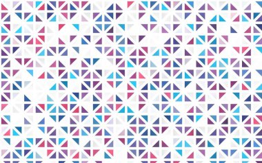 Açık mavi, kırmızı vektörsüz, üçgen biçiminde. Üçgenli soyut gradyan çizimi. Kumaş ve duvar kağıtlarının dizaynı için desen.