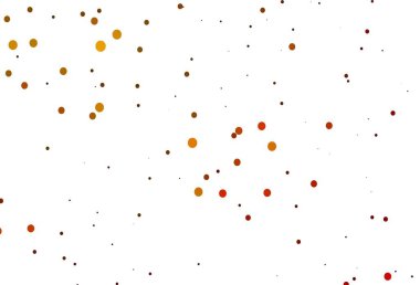 Açık sarı, noktalı turuncu vektör arkaplan. Parlak renkli soyut çemberlerin olduğu bir resim. Suyun deseni, yağmur damlaları.