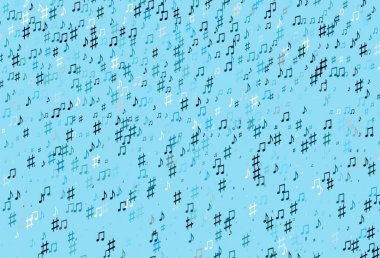 Müzik sembollü hafif BLUE vektör şablonu. Renkli gradyan notaların parlak çizimi. Okul ilanı, kitapçıklar için şablon.