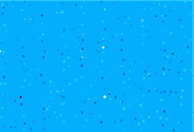 Daireleri, çizgileri, dikdörtgenleri olan hafif BLUE vektör düzeni. Çemberler, üçgenler ve küplerle soyut gradyan çizimi. Web siteleri için şablon kullanılabilir.