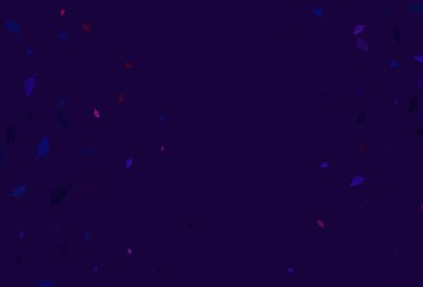 Açık mavi, kırmızı vektör el boyaması desen. Yapraklarla modern tarzda yepyeni renkli bir tasvir. İşiniz için yepyeni bir tasarım..