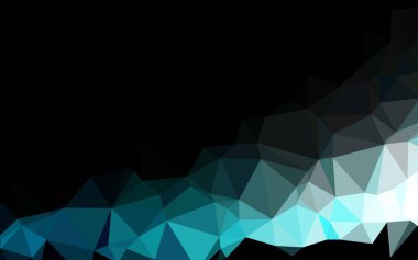 Koyu mavi vektör düşük poli düzeni. Zarif bir tasarıma sahip soyut bir çizim. İşiniz için en iyi üçgen tasarım..