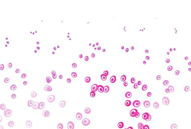 Noktalı açık pembe vektör arkaplanı. Bulanık dekoratif tasarım baloncuklu soyut tarzda. İş reklamları için tasarım.