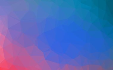 Açık mavi, kırmızı vektör soyut mozaik arkaplan. Origami tarzında gradyan ile geometrik çizim. İş tasarımınız için üçgen desen.
