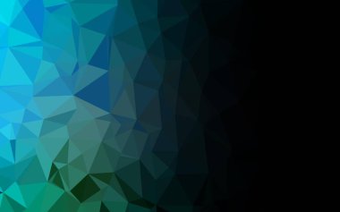 Açık mavi, yeşil vektör çokgen şablonu. Gıcır gıcır rengarenk bir illüstrasyon. Marka kitabı için şık bir desen.