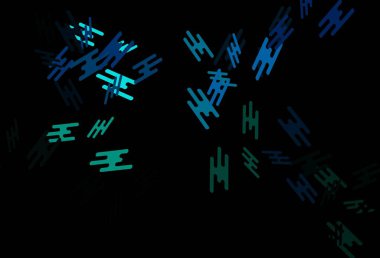 Koyu mavi, düz çizgileri olan yeşil vektör düzeni. Bulanık dekoratif tasarım basit bir şekilde çizgilerle. Web siteleri, iniş sayfaları için desen.