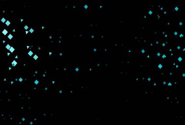 Dairelerle çokgen biçiminde koyu mavi vektör deseni. Soyut tarzda dekoratif tasarım, çizgiler, noktalar, küplerle. Reklamlar için desen.