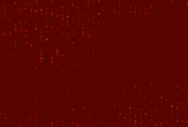 Aritmetik işaretli hafif turuncu vektör deseni. Ayrı tabelaları olan parlak renkli çizimler. Matematik fakülteniz için en iyi tasarım.