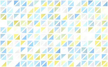 Açık mavi, sarı vektörsüz şablon kristaller, üçgenler. Soyut üçgenli dekoratif tasarım. Kartvizitler, web siteleri için şablon.