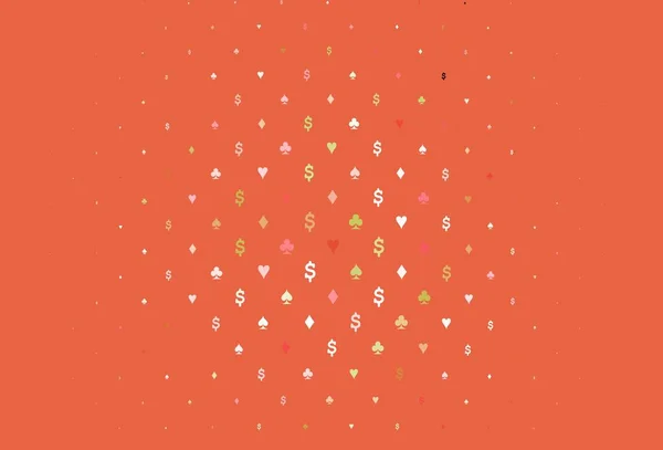 Vert Clair Motif Vectoriel Rouge Avec Symbole Cartes Design Décoratif — Image vectorielle