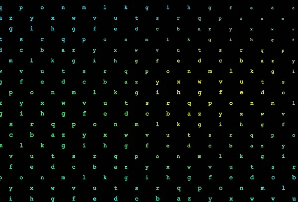 Dunkelblauer Gelber Vektorhintergrund Mit Zeichen Des Alphabets Leuchtend Bunte Illustration — Stockvektor
