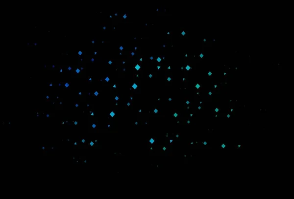 Ciemnoniebieski Zielony Wzór Wektora Kryształami Okręgami Kwadratami Ilustracja Zestawem Kolorowych — Wektor stockowy
