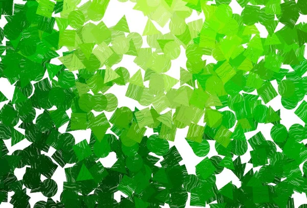 サークル キューブとポリスタイルのライトグリーンベクトルテクスチャ 正方形 線で抽象的なイラストを光る ビジネス広告 小冊子 チラシのパターン — ストックベクタ