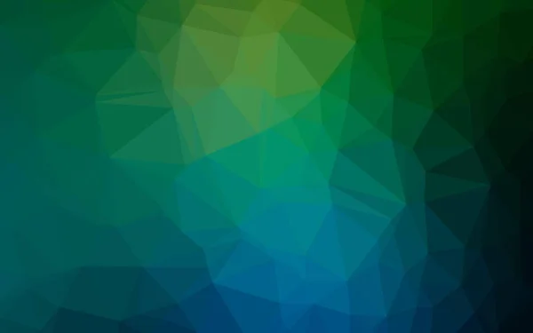 Темно Синий Зеленый Вектор Низким Полюсом Сияющая Иллюстрация Состоящая Треугольников — стоковый вектор