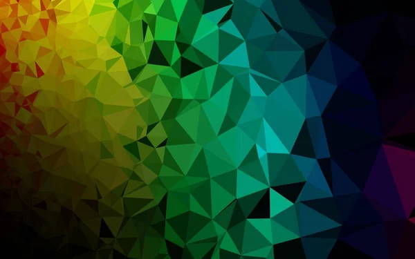 Mörk Flerfärgad Rainbow Vektor Triangel Mosaik Täcka Glänsande Färgad Illustration — Stock vektor
