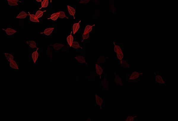Темно Красный Векторный Фон Смутная Абстрактная Иллюстрация Листьями Стиле Каракулей — стоковый вектор