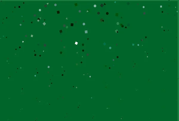 浅绿色矢量布局与圆形 用球体 正方形 线条勾勒出闪光的抽象图解 模式可用于网站 — 图库矢量图片