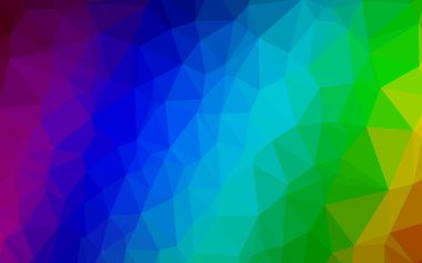 Koyu Çokrenkli, Gökkuşağı vektörü üçgen şablon parlıyor. Yaratıcı illüstrasyon, yarım tonlu ve eğimli. Cep telefonu geçmişi için şablon.