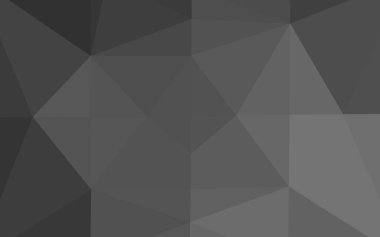 Koyu gümüş, gri vektör bulanık üçgen şablonu. Parlak çizimler, üçgenlerden oluşur. İşiniz için en iyi üçgen tasarım..