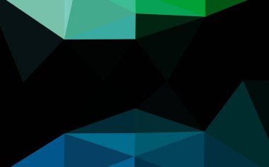 Koyu mavi, yeşil vektör soyut çokgen dokusu.