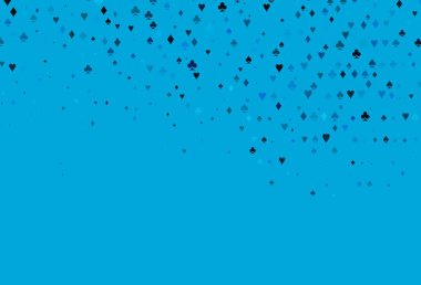 Poker sembollü hafif BLUE vektör şablonu. Renkli resimler, kalpler, maça, sinek, elmas. Kitapçıklar, kumarhanelerin broşürleri..