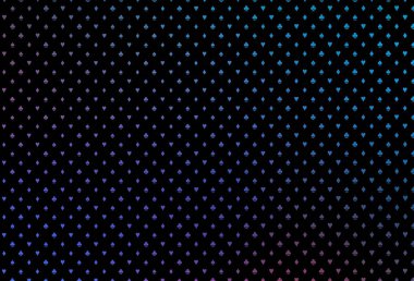 Koyu mavi, kırmızı vektör dokusu ve oyun kartları. Renkli resimler, kalpler, maça, sinek, elmas. Kitapçıklar, kumarhanelerin broşürleri..