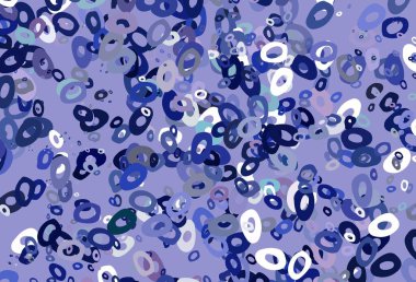 Açık pembe, köpüklü mavi vektör arkaplan. Parlak renkli soyut çemberlerin olduğu bir resim. Güzel web siteleri için desen.