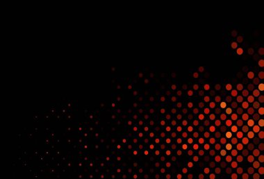 Koyu kırmızı, çemberli sarı vektör şablonu. Parlak renkli soyut çemberlerin olduğu bir resim. İş reklamları için tasarım.