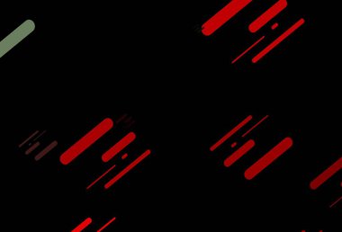 Koyu yeşil, uzun çizgileri olan kırmızı vektör arkaplanı. Soyut şablondaki çizgilerle dekoratif parlak çizimler. Reklamınız, posteriniz, afişiniz için en iyi tasarım.