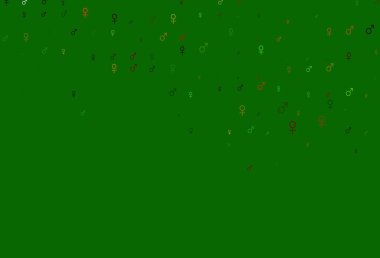 Açık yeşil, kırmızı vektör dokusu erkek, dişi ikonlar. Modern soyut illüstrasyon, gradyan erkek, kadın işaretleri. Fasion dergileri için şablon.