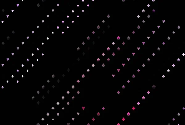 Σκούρο Ροζ Μπλε Διάνυσμα Πρότυπο Σύμβολα Πόκερ Εικονογράφηση Σετ Καρδιών — Διανυσματικό Αρχείο