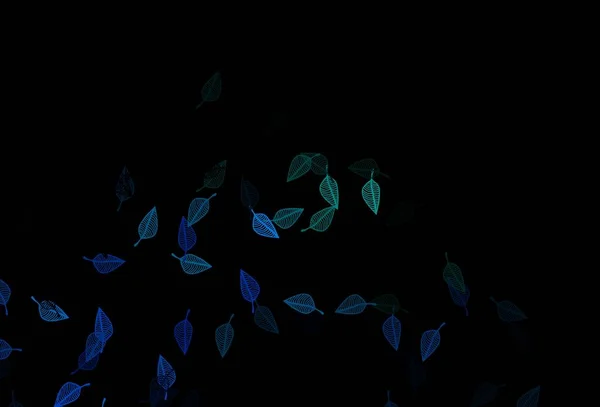 ダークブルー グリーンベクトルのドアの背景 ナチュラルスタイルでグラデーションカラフルな葉を持つパターン ビジネスデザインの新しいテンプレート — ストックベクタ