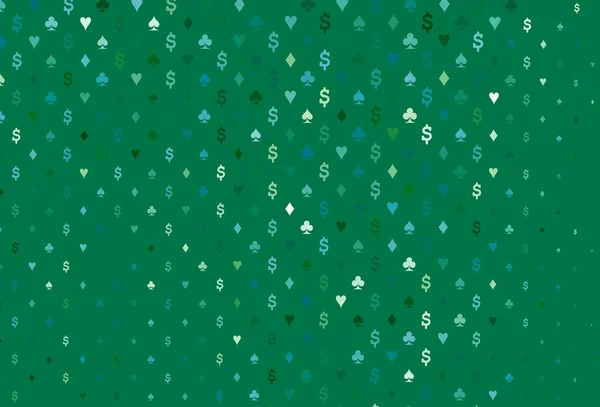 Azul Claro Textura Vetorial Verde Com Cartas Baralho Gradiente Colorido — Vetor de Stock