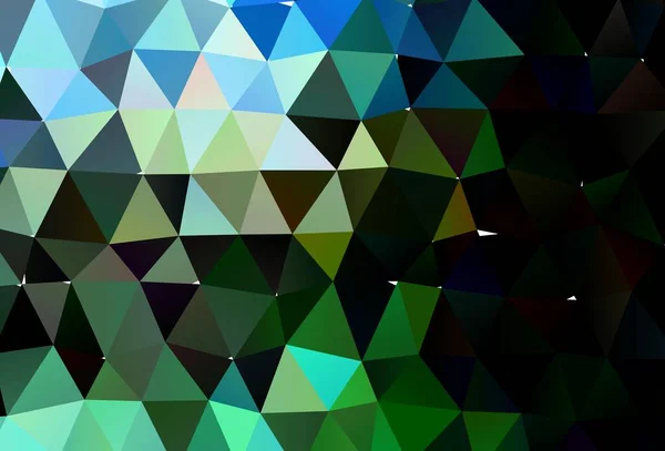 Dunkelgrünes Gelbes Vektor Leuchtendes Dreieckiges Muster Bunte Illustration Origami Stil — Stockvektor