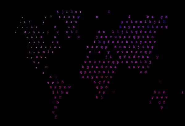 Diseño Vectorial Púrpura Oscuro Con Alfabeto Latino Signos Alfabeto Color — Vector de stock