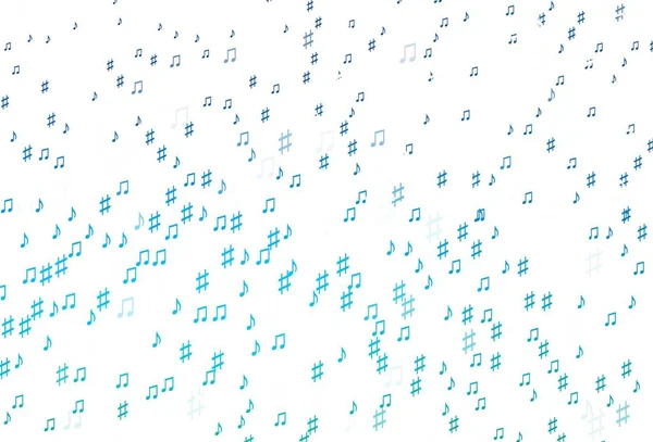 Lichtblauw Vectorpatroon Met Muziekelementen Moderne Abstracte Illustratie Met Melodie Toetsen — Stockvector