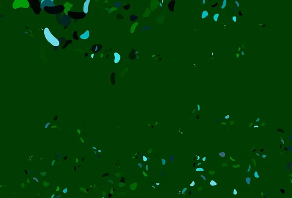 Hellblaues Grünes Vektormuster Mit Chaotischen Formen Dekorative Gestaltung Abstrakten Stil — Stockvektor