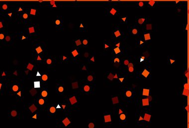 Açık Turuncu vektör kapağı çemberli çokgen biçimdedir. Soyut tarzda dekoratif tasarım, çizgiler, noktalar, küplerle. Reklamlar için desen.